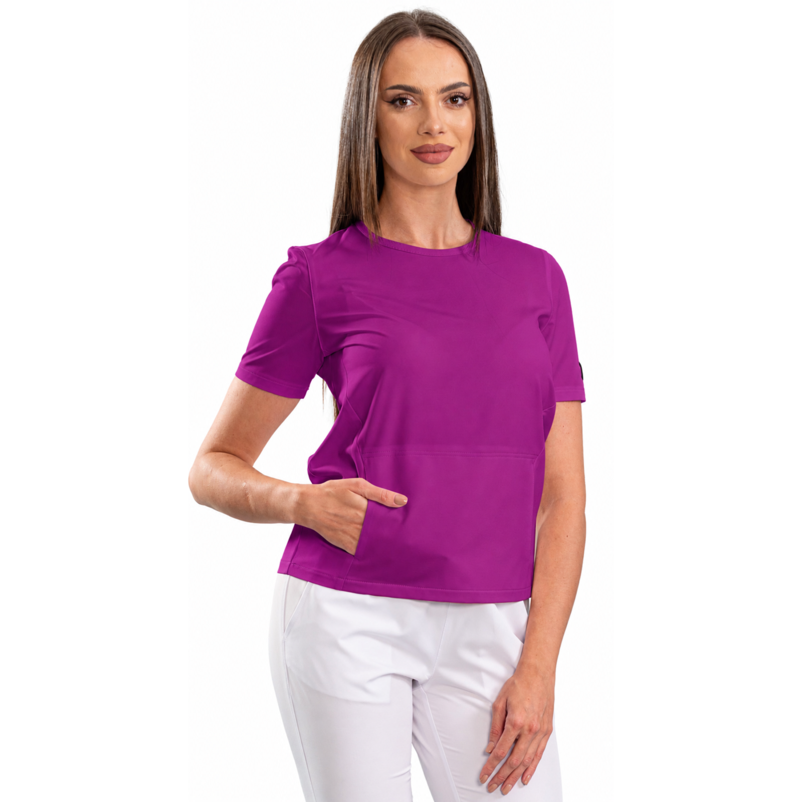 Active Sport women’s medical blouse with a round neckline
