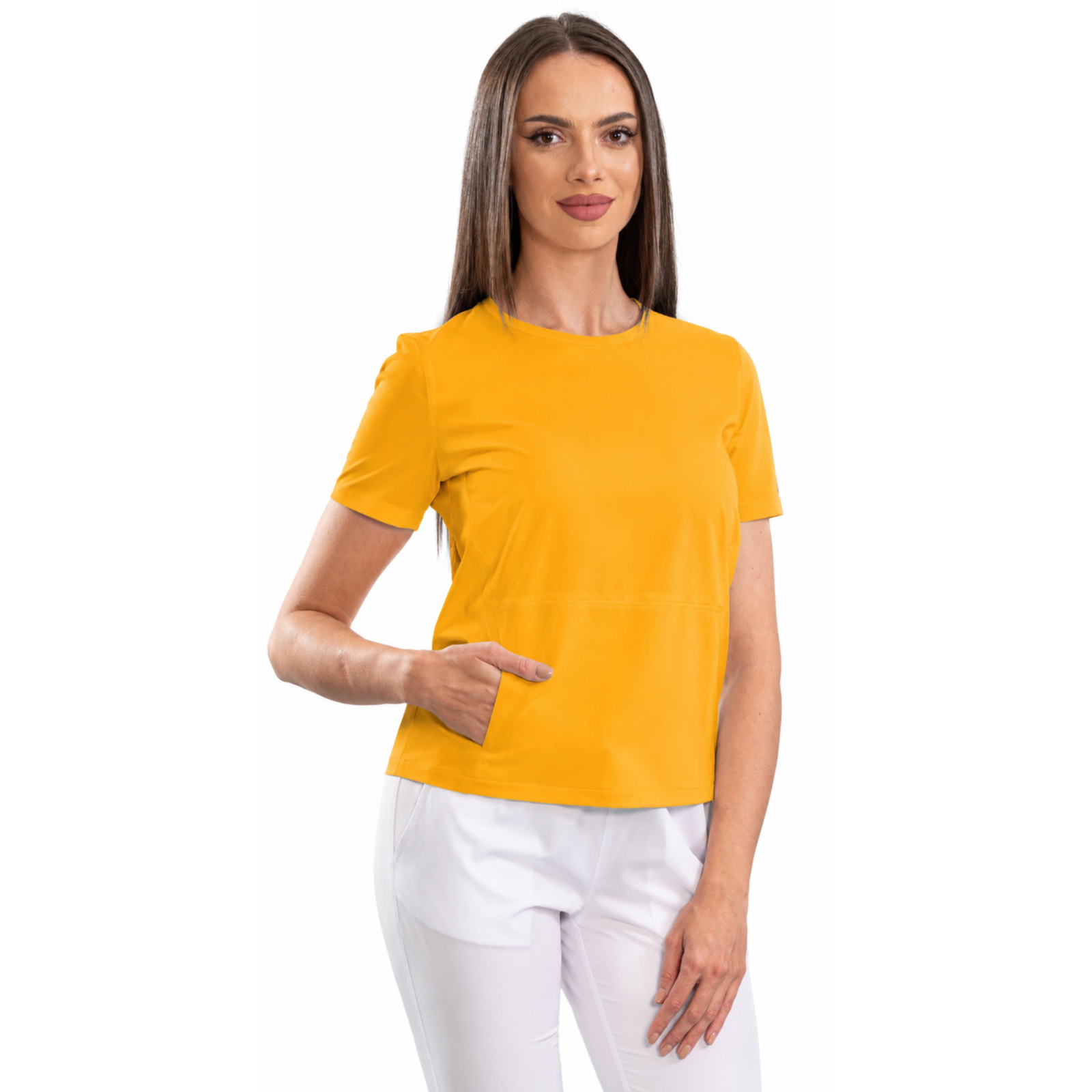 Active Sport women’s medical blouse with a round neckline