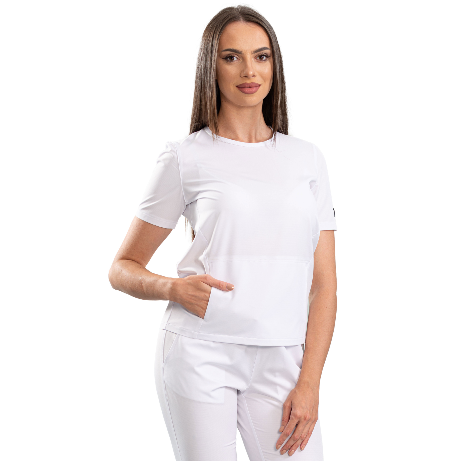 Active Sport women’s medical blouse with a round neckline