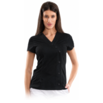 Elegance women’s medical blouse with asymmetrical closure