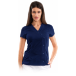 Elegance women’s medical blouse with asymmetrical closure