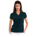 Elegance women’s medical blouse with asymmetrical closure