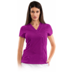 Elegance women’s medical blouse with asymmetrical closure