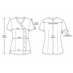 Elegance women’s medical blouse with asymmetrical closure