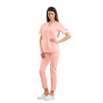 Relax Fit women’s medical blouse with crossover V-neckline and kangaroo pocket