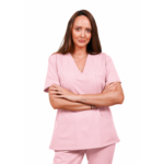 Relax Fit women’s medical blouse with crossover V-Neckline and 3 pockets