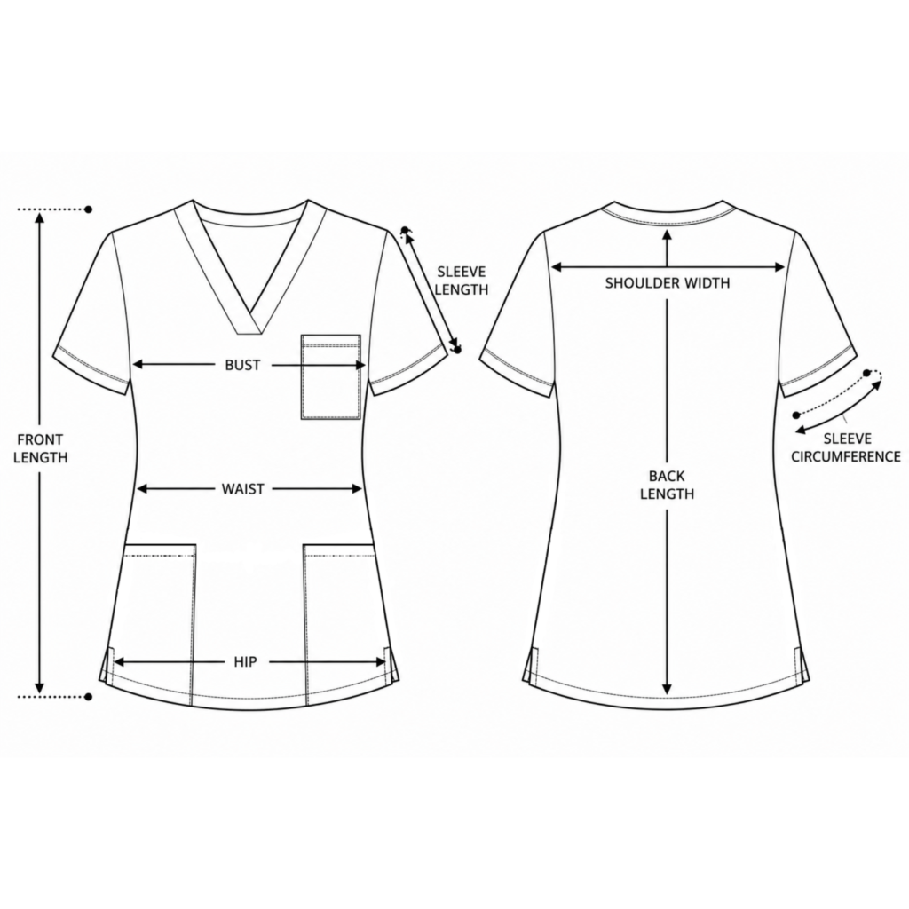 Relax Fit women’s medical blouse with crossover V-Neckline and 3 pockets