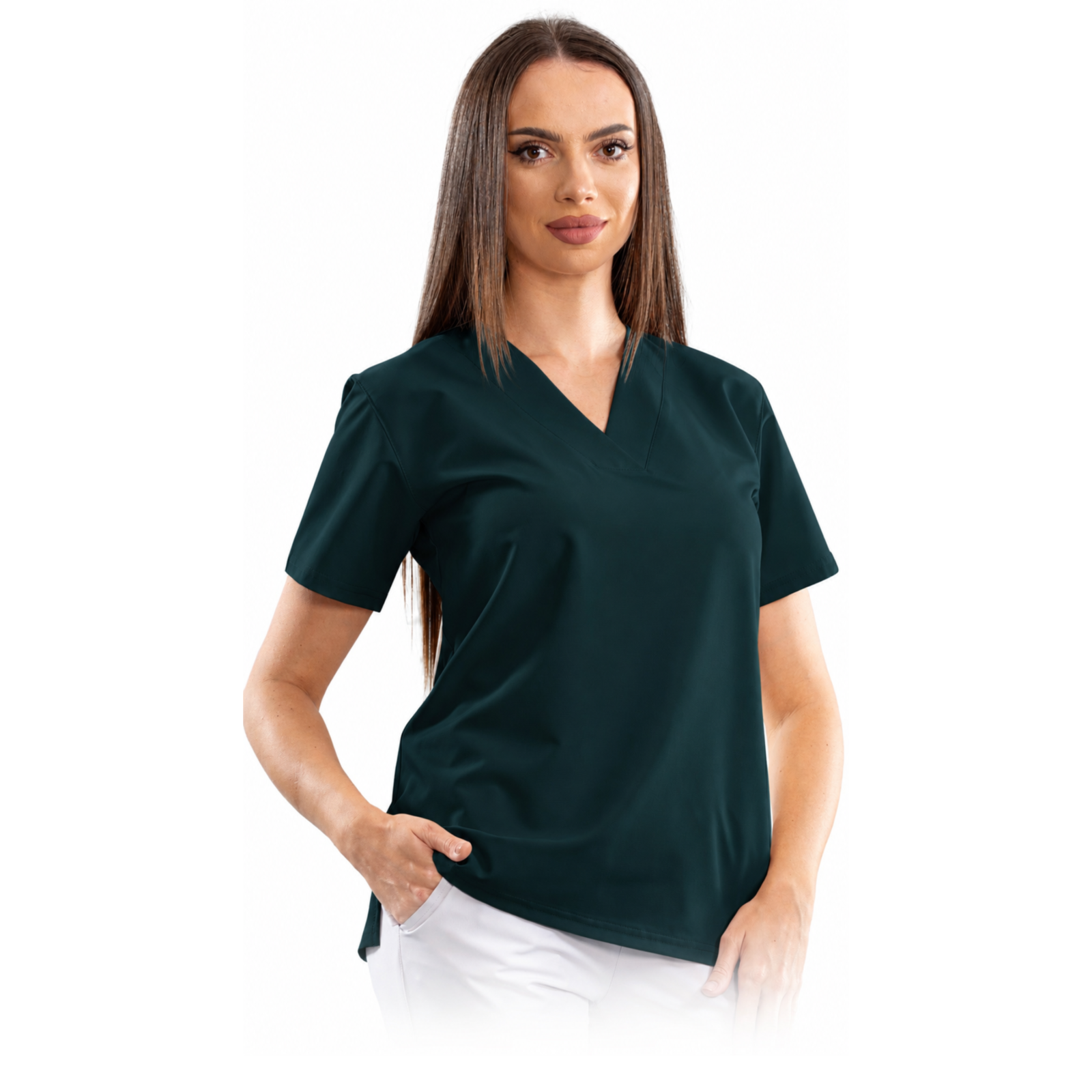Women’s Relax Fit medical blouse with a deep V-neck