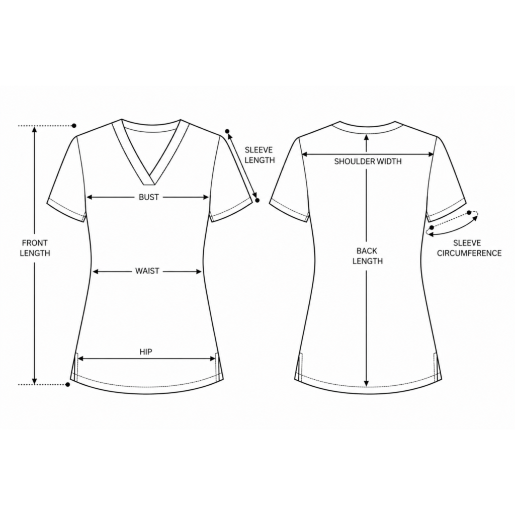 Women’s Relax Fit medical blouse with a deep V-neck