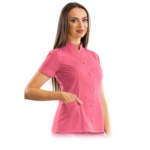 Executive women’s medical blouse with mandarin collar