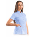 Executive women’s medical blouse with mandarin collar
