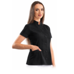 Executive women’s medical blouse with mandarin collar