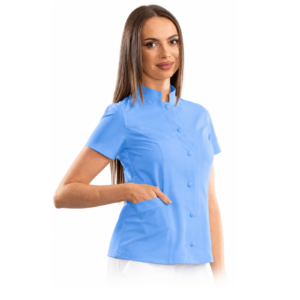 Executive women’s medical blouse with mandarin collar
