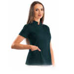 Executive women’s medical blouse with mandarin collar