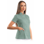 Executive women’s medical blouse with mandarin collar