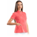 Executive women’s medical blouse with mandarin collar