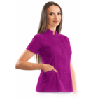 Executive women’s medical blouse with mandarin collar