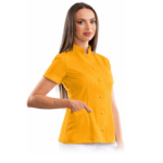 Executive women’s medical blouse with mandarin collar
