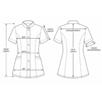 Executive women’s medical blouse with mandarin collar