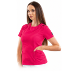 Avant-Garde women’s medical blouse with shoulder buttons