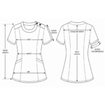 Avant-Garde women’s medical blouse with shoulder buttons