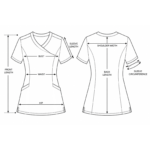 Women’s Wrap-style medical blouse with asymmetrical neckline