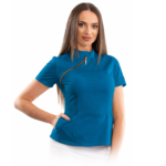 Luxury women’s medical blouse with asymmetrical zipper