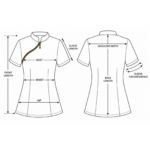 Luxury women’s medical blouse with asymmetrical zipper
