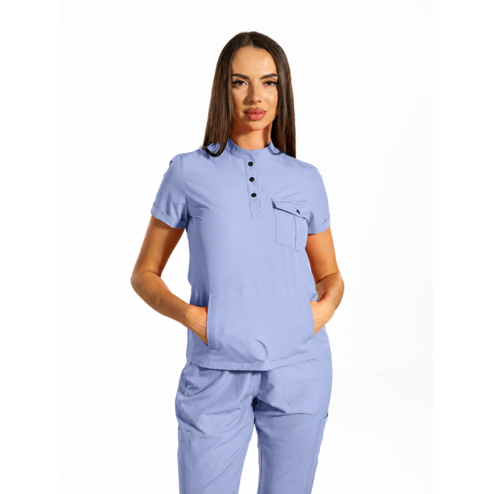 Urban Cargo women’s medical blouse with mandarin collar and secure pockets