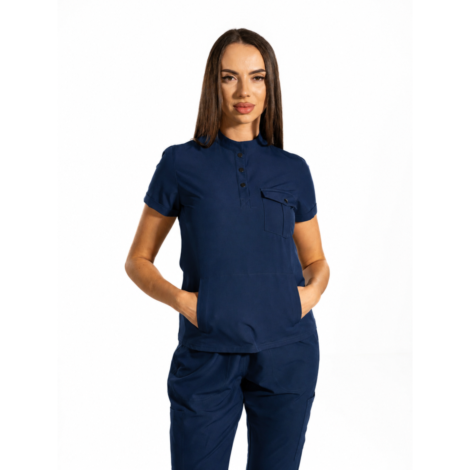 Urban Cargo women’s medical blouse with mandarin collar and secure pockets