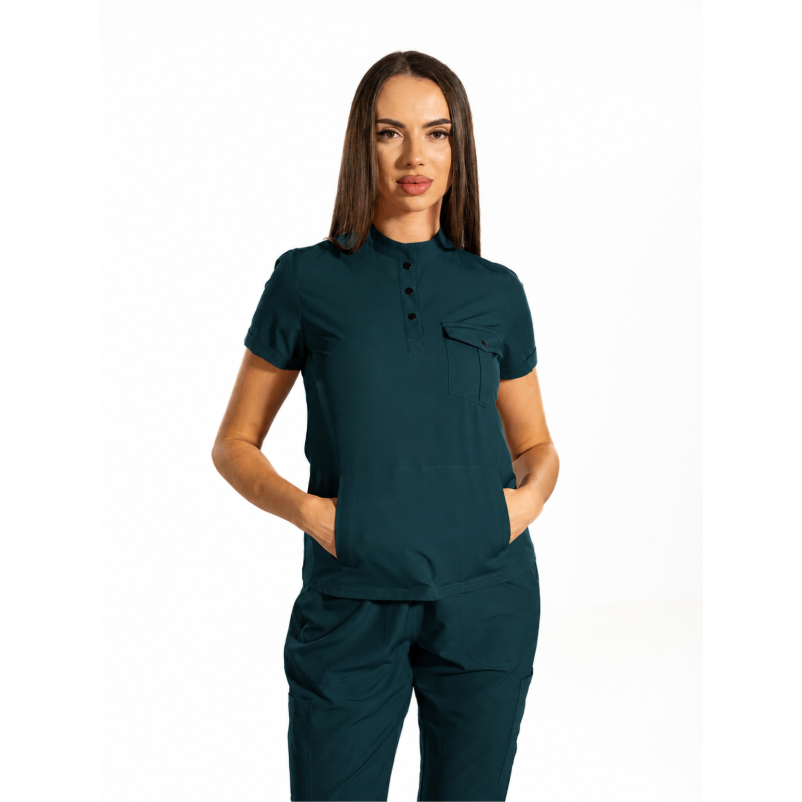 Urban Cargo women’s medical blouse with mandarin collar and secure pockets