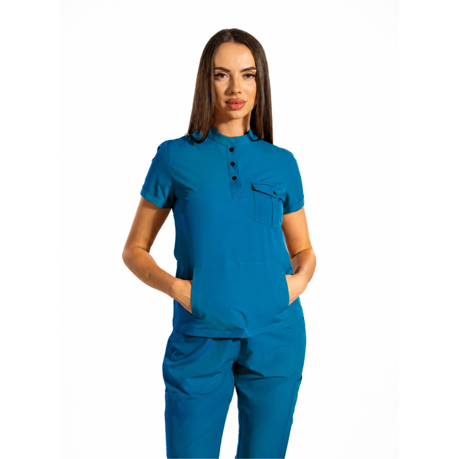 Urban Cargo women’s medical blouse with mandarin collar and secure pockets
