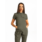 Urban Cargo women’s medical blouse with mandarin collar and secure pockets