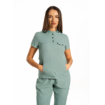 Urban Cargo women’s medical blouse with mandarin collar and secure pockets