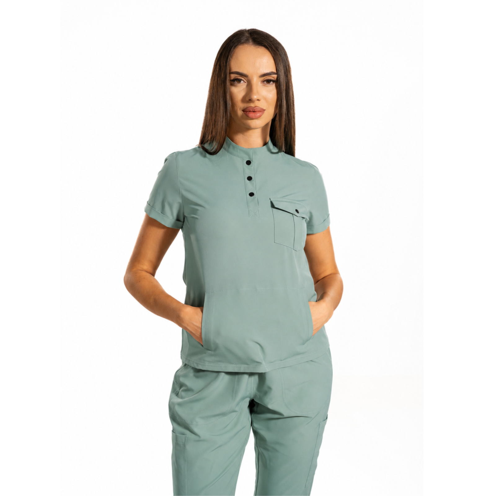 Urban Cargo women’s medical blouse with mandarin collar and secure pockets
