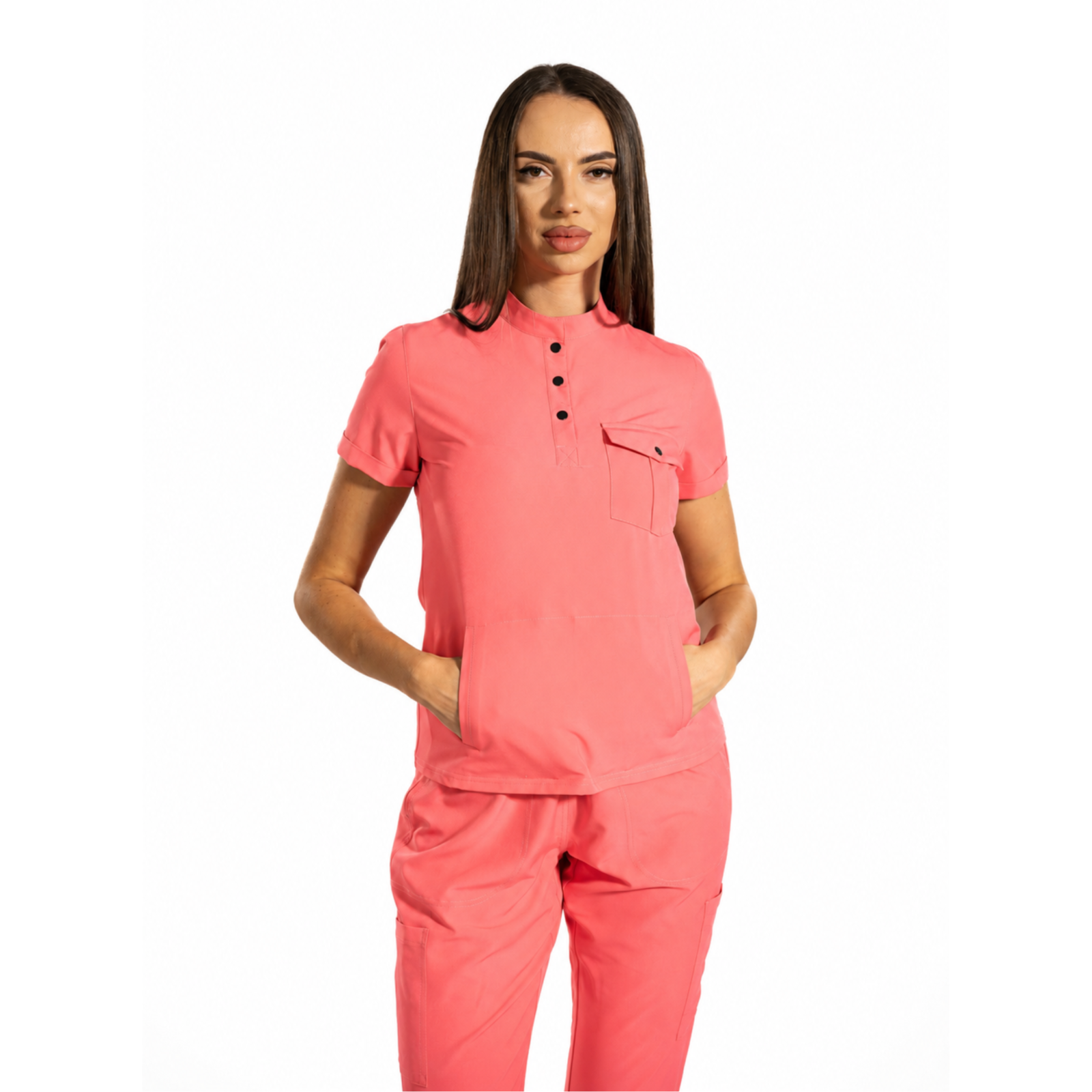 Urban Cargo women’s medical blouse with mandarin collar and secure pockets