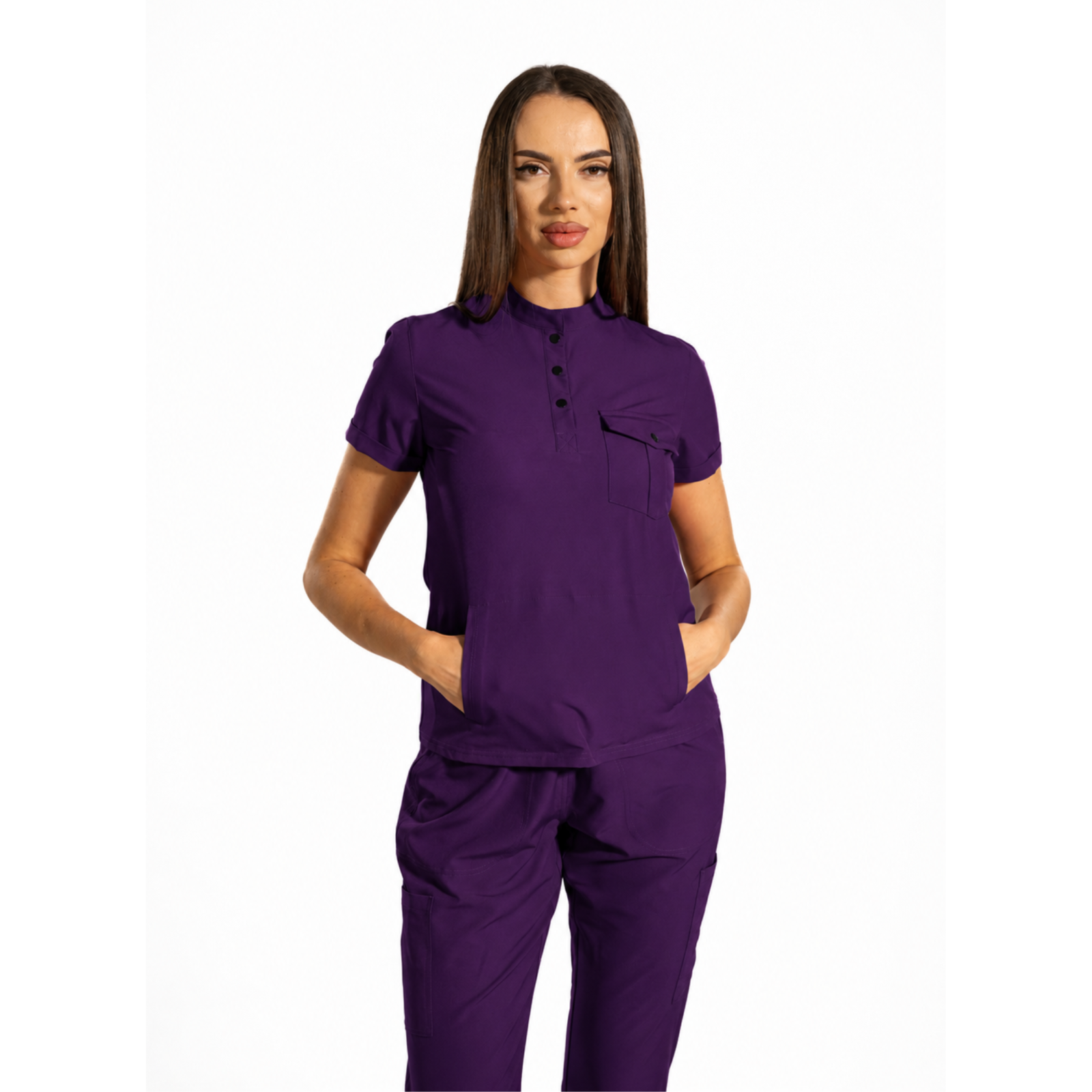 Urban Cargo women’s medical blouse with mandarin collar and secure pockets