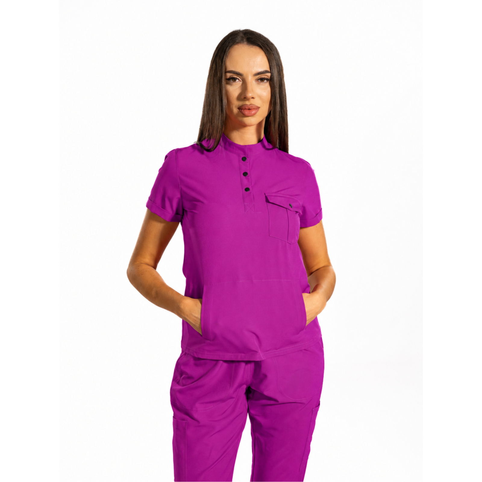 Urban Cargo women’s medical blouse with mandarin collar and secure pockets