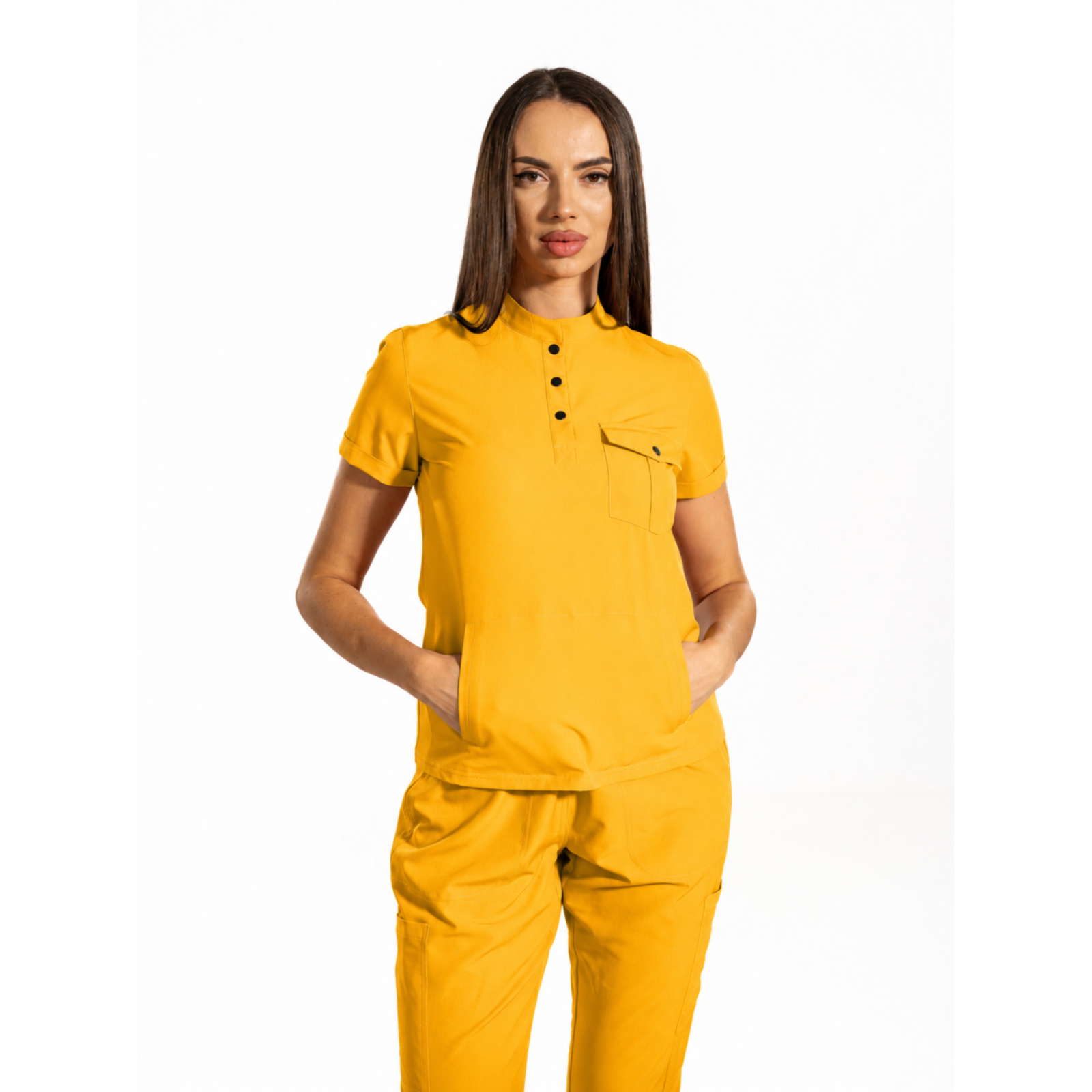 Urban Cargo women’s medical blouse with mandarin collar and secure pockets
