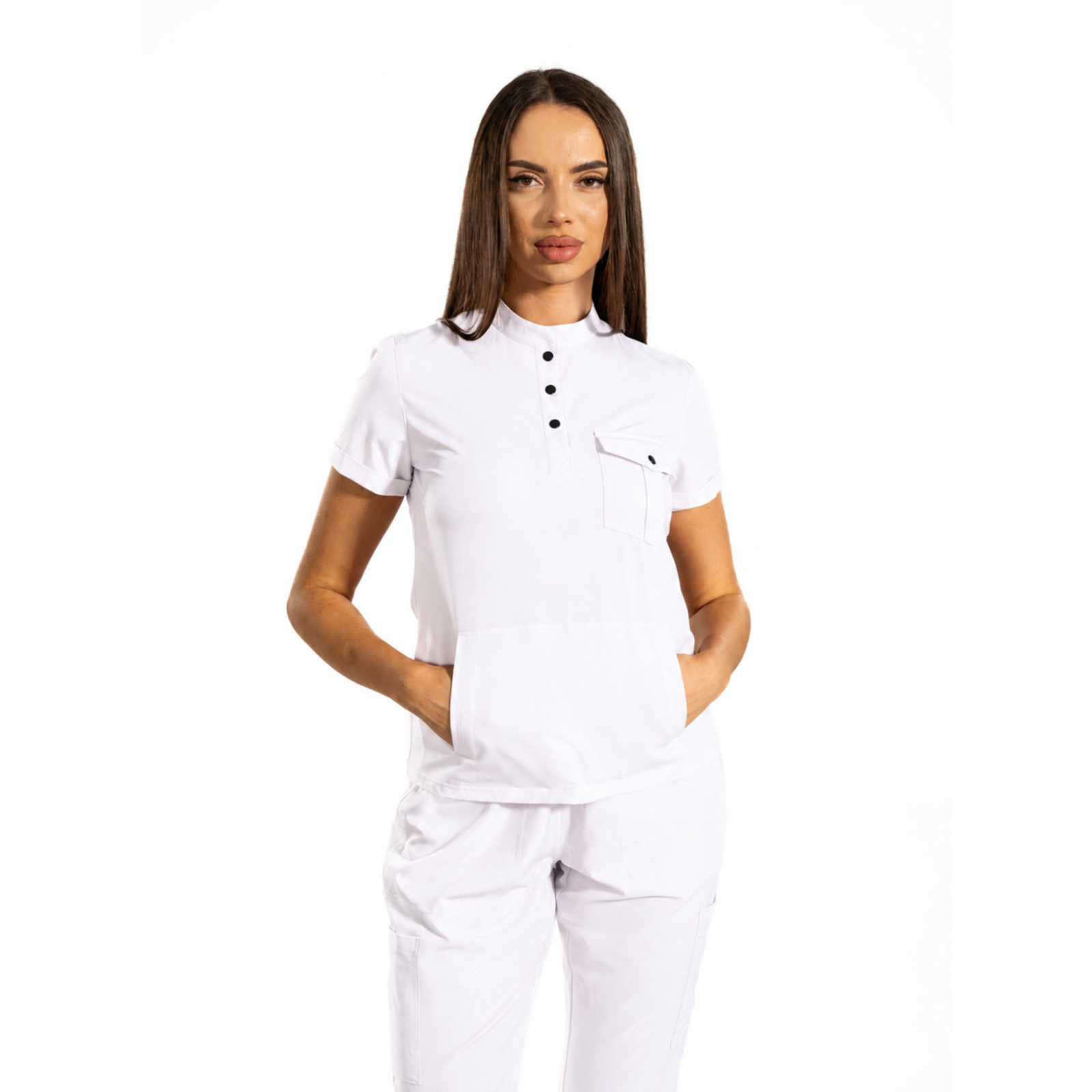 Urban Cargo women’s medical blouse with mandarin collar and secure pockets
