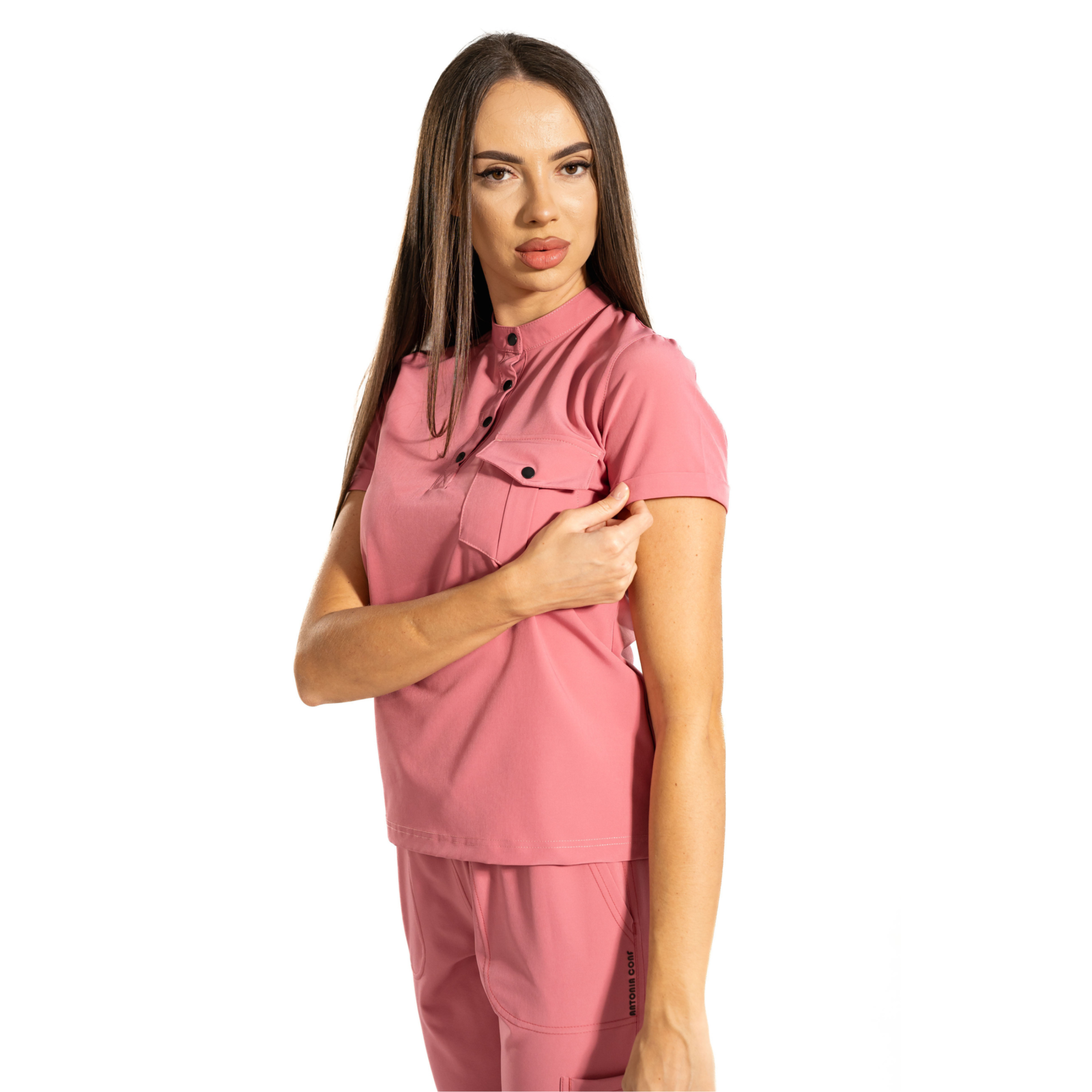 Urban Style women’s medical blouse with mandarin collar