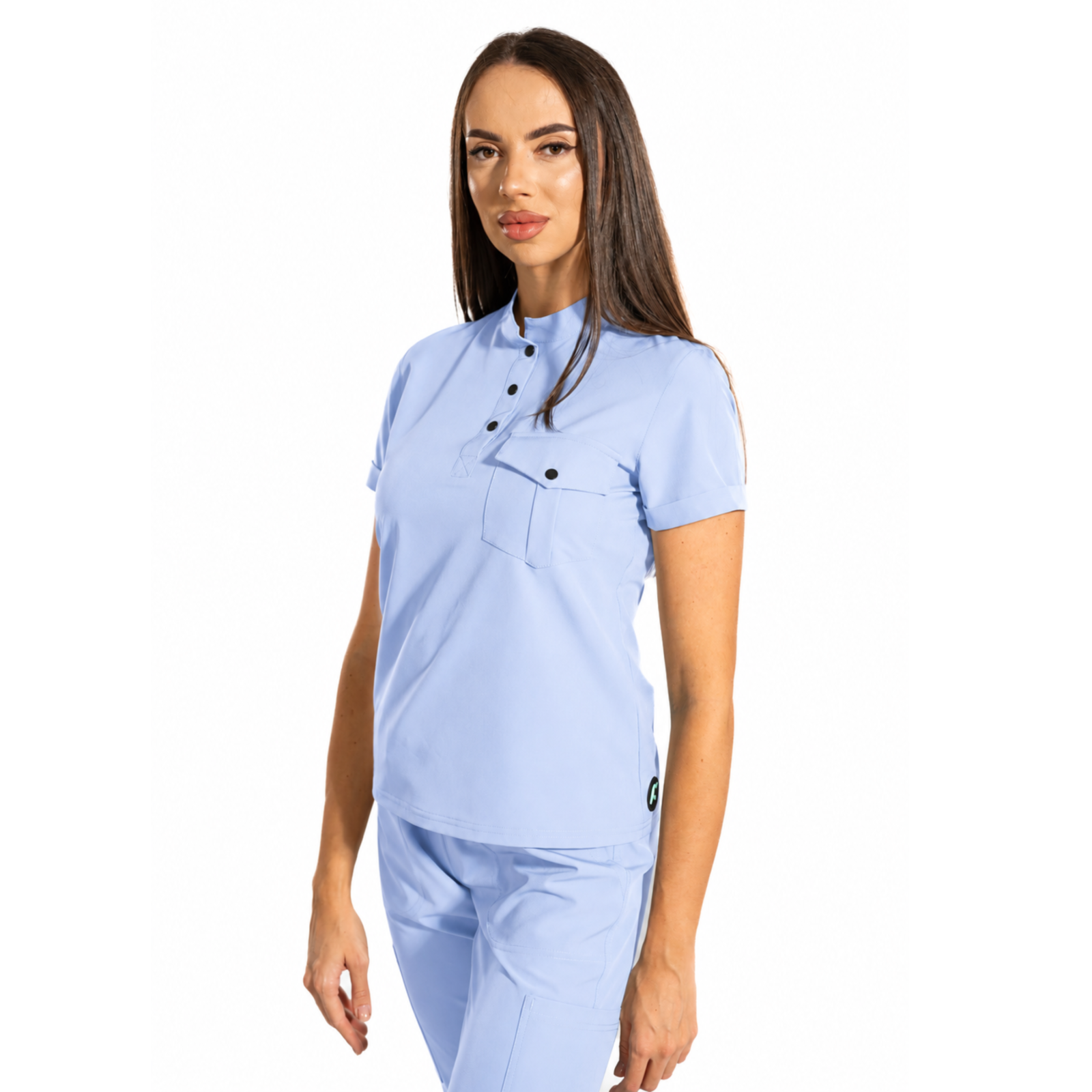 Urban Style women’s medical blouse with mandarin collar