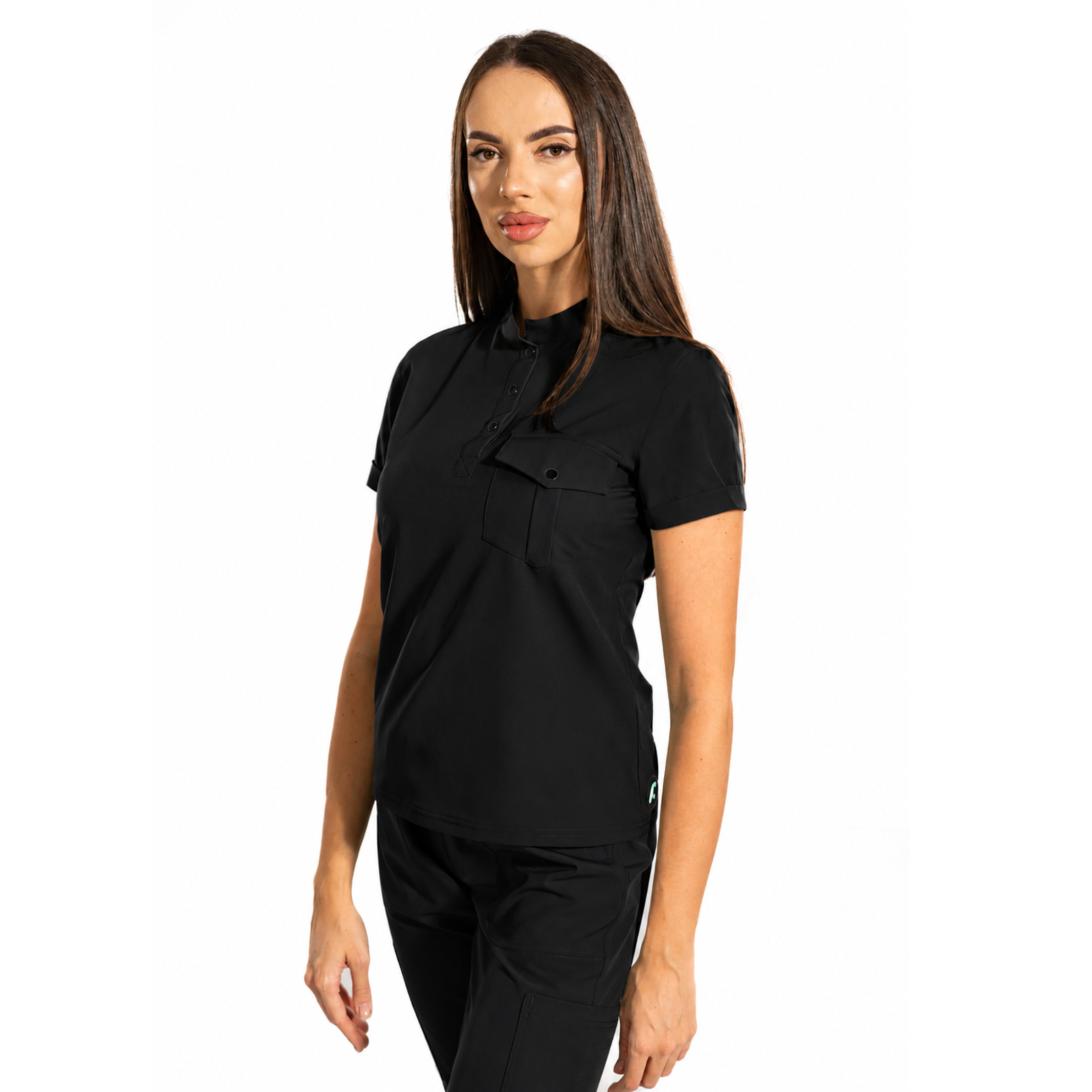 Urban Style women’s medical blouse with mandarin collar