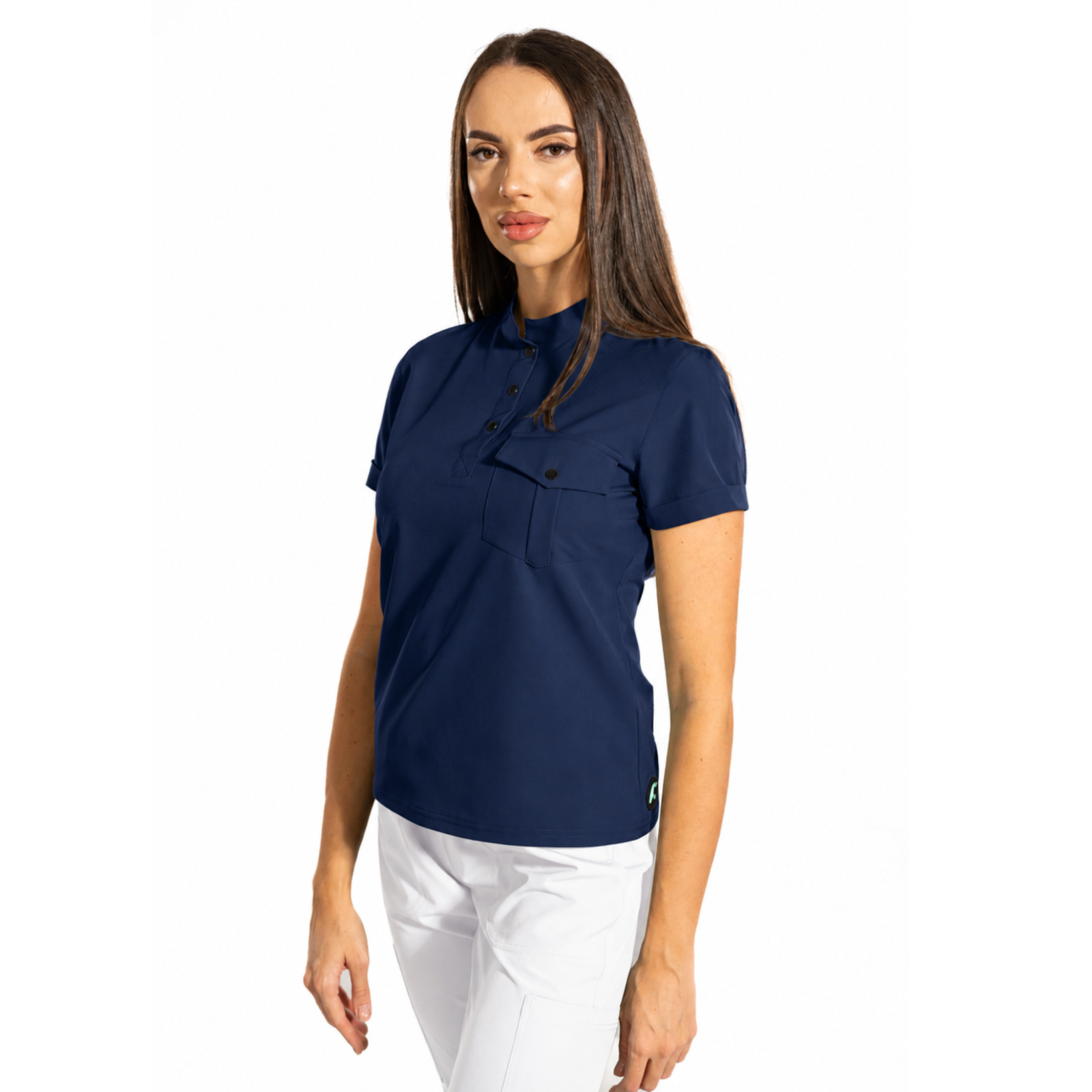 Urban Style women’s medical blouse with mandarin collar