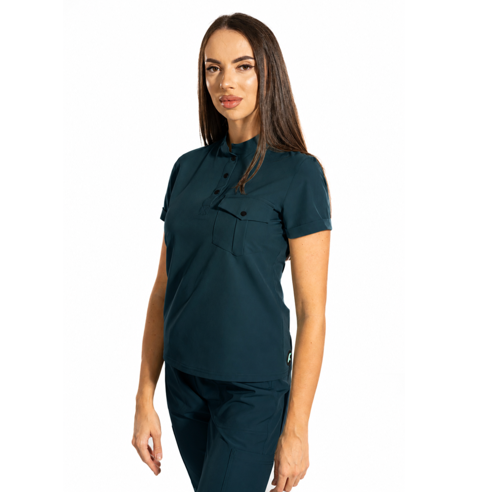 Urban Style women’s medical blouse with mandarin collar