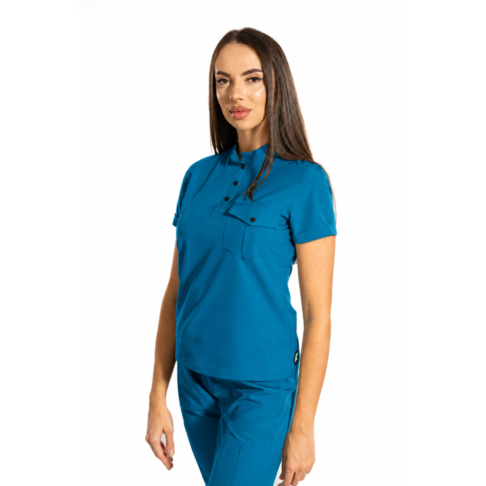 Urban Style women’s medical blouse with mandarin collar