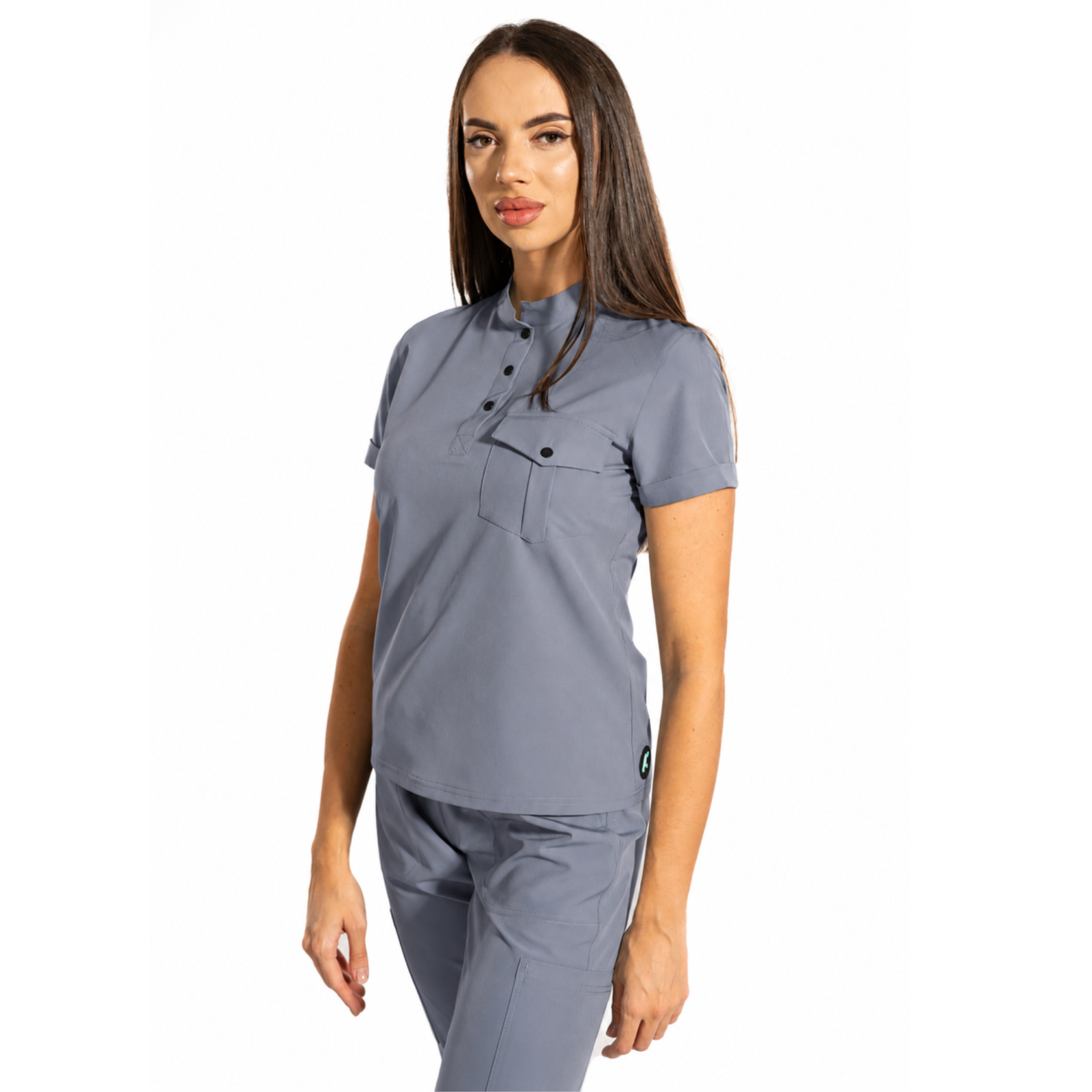 Urban Style women’s medical blouse with mandarin collar