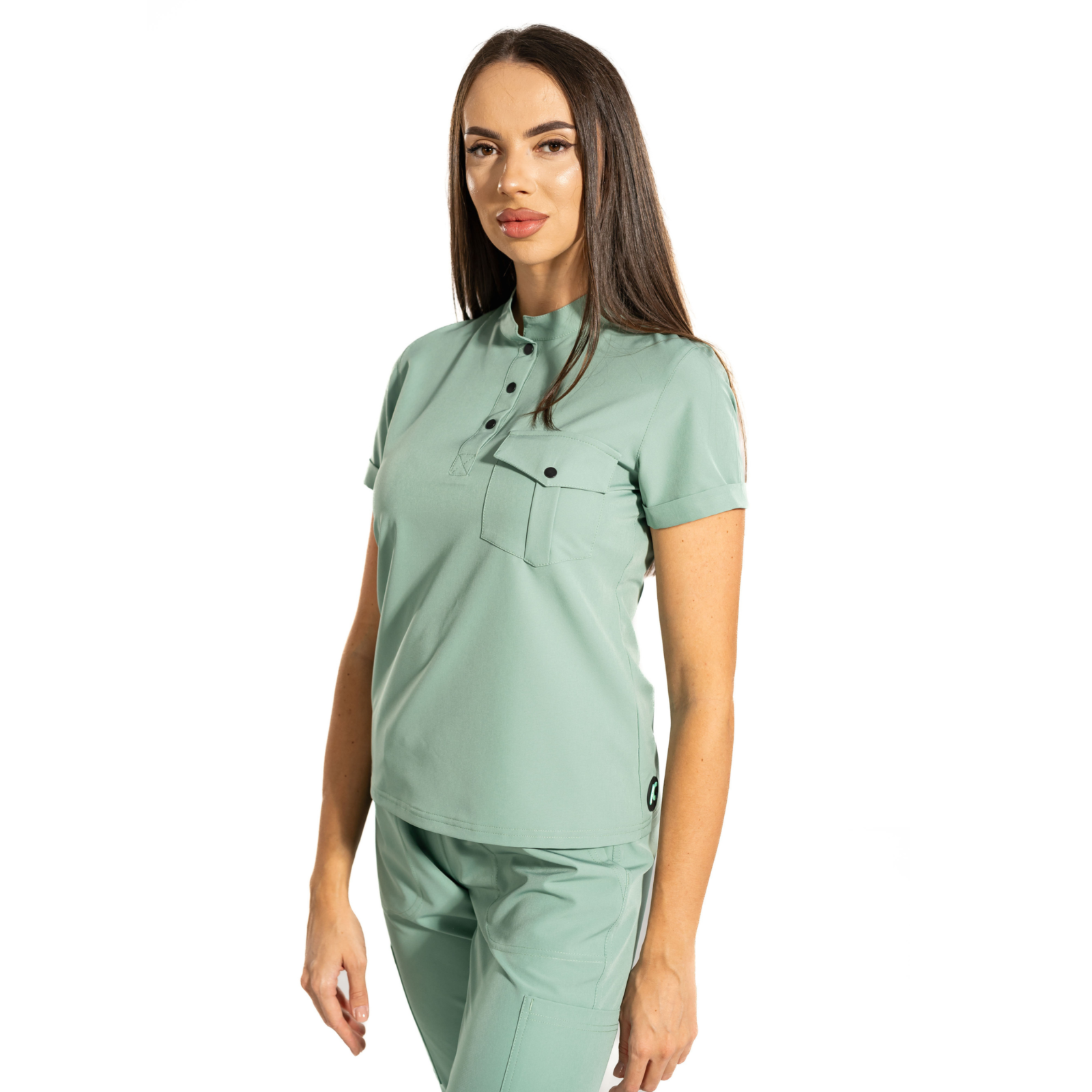 Urban Style women’s medical blouse with mandarin collar
