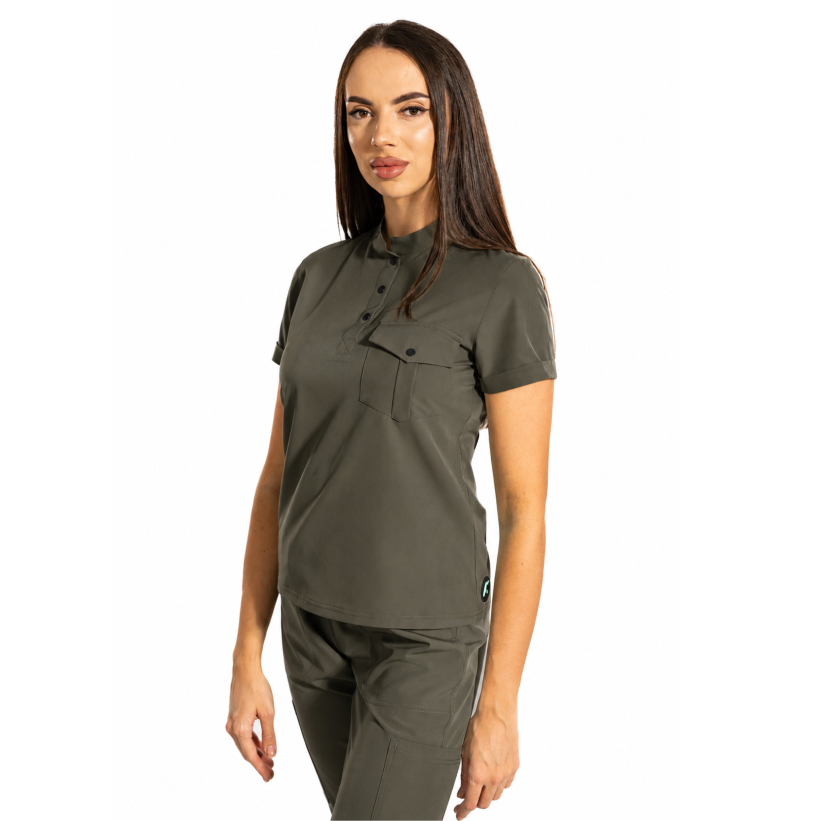 Urban Style women’s medical blouse with mandarin collar