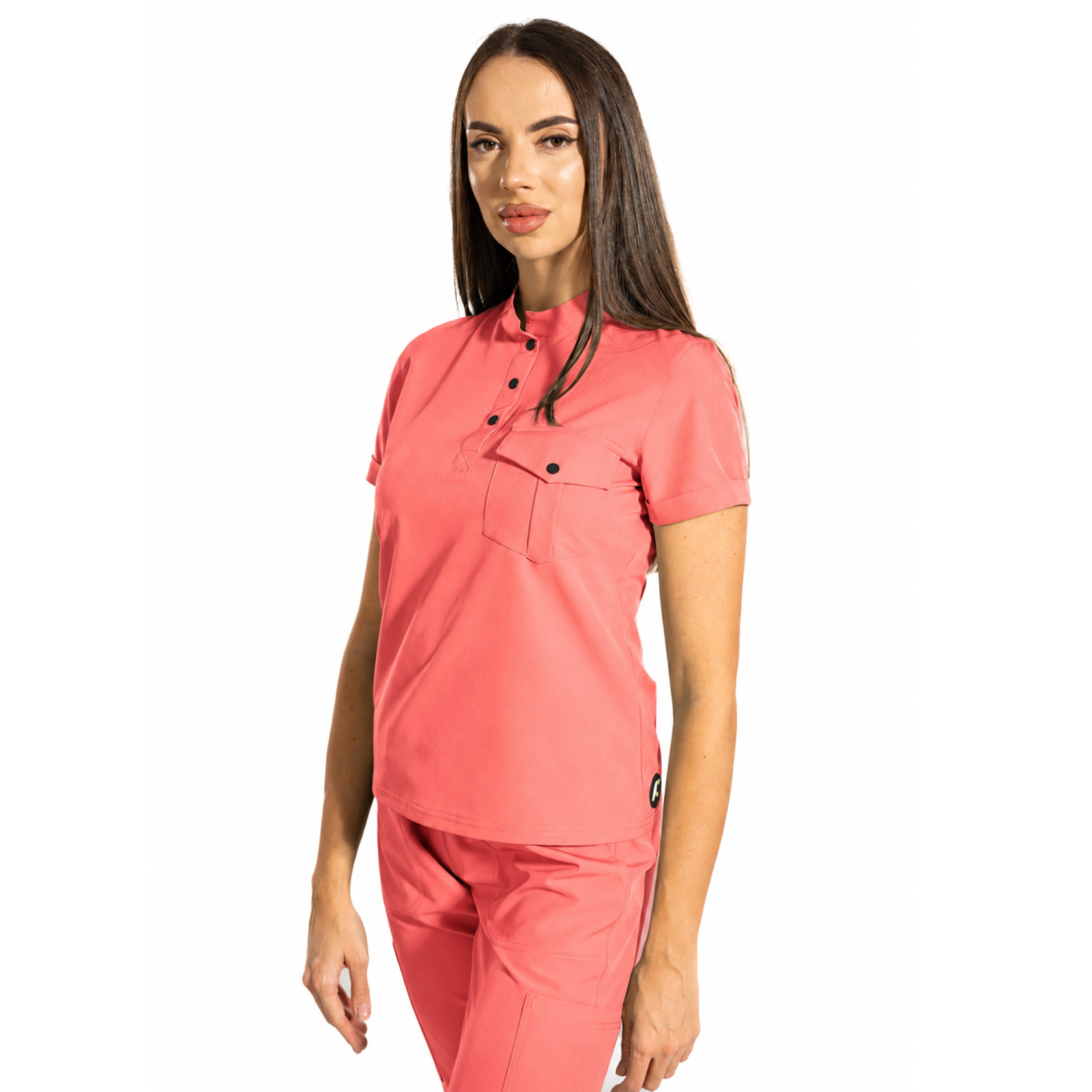 Urban Style women’s medical blouse with mandarin collar